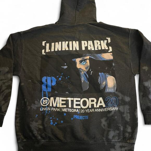 Grey Linkin Park Meteora tie dye hoodie Size Medium Brand New - Picture 2 of 3